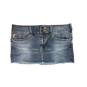 Vtg Y2K Hollister mini jean skirt 9